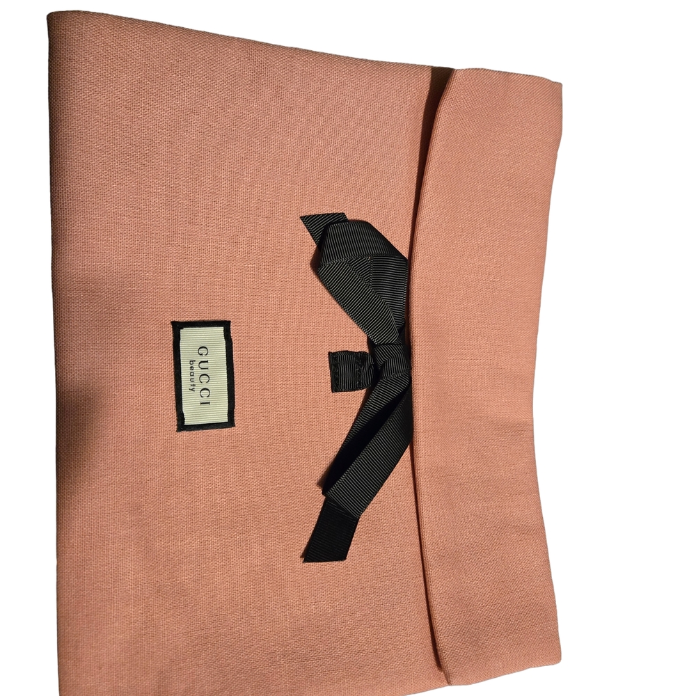 Gucci Pink Makeup Pouch with Black Bow
